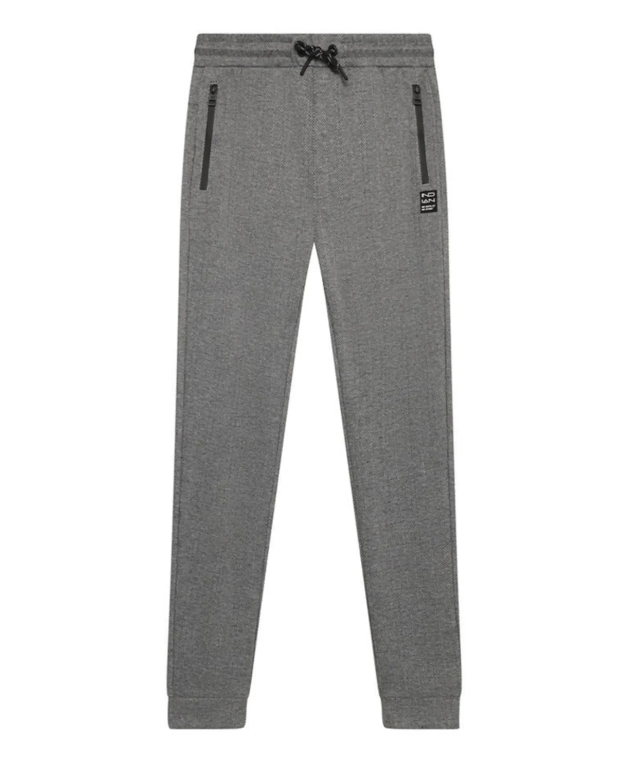 Jogpant Check Zip Pocket jongens broek grijs