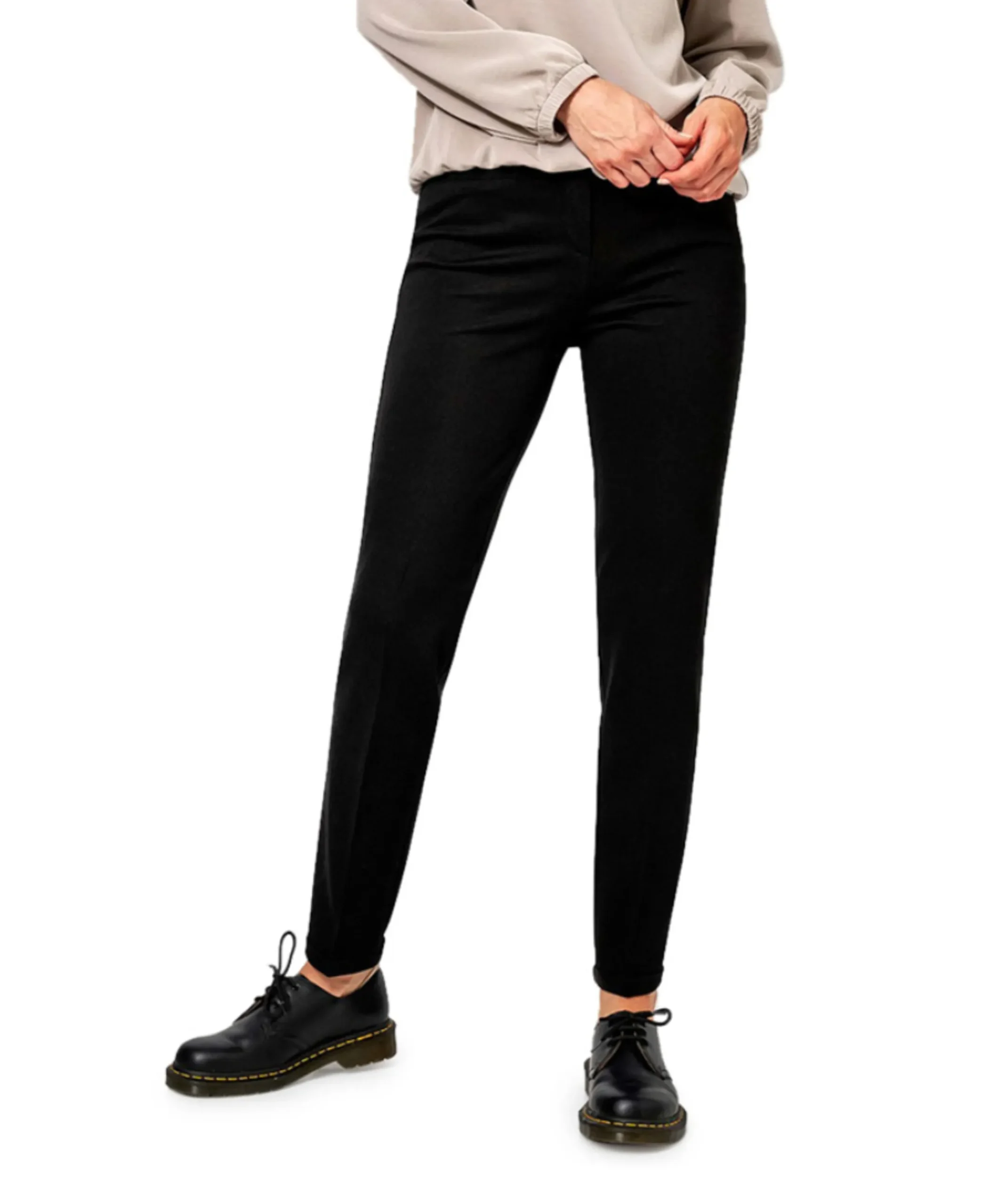 Jolie Turn Up dames broek zwart