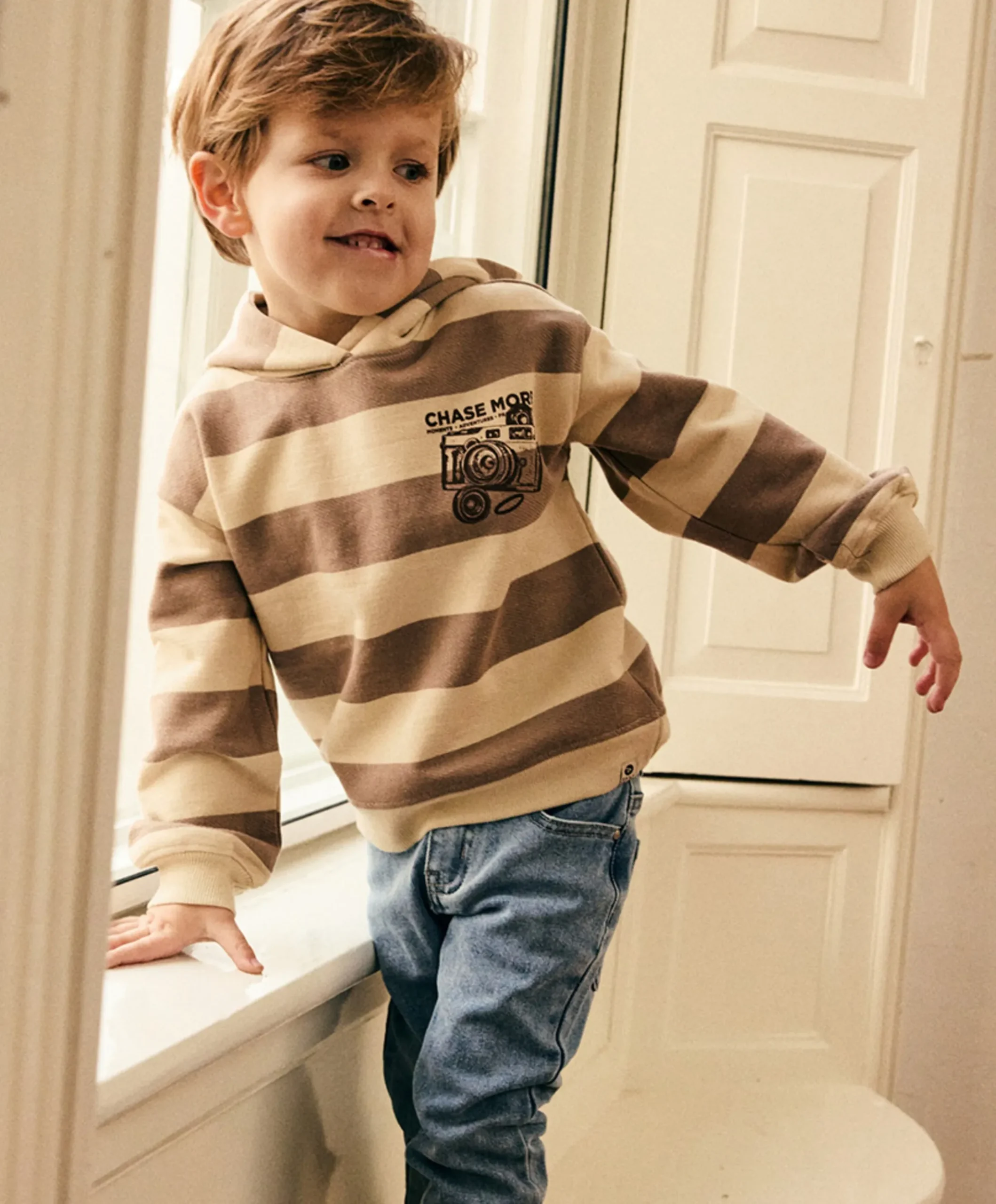 Jongens hoodie beige