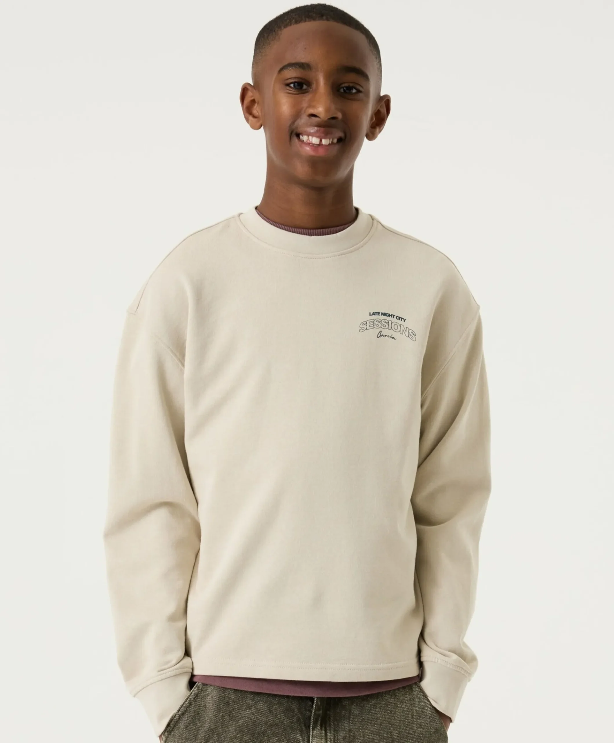 Jongens longsleeve beige
