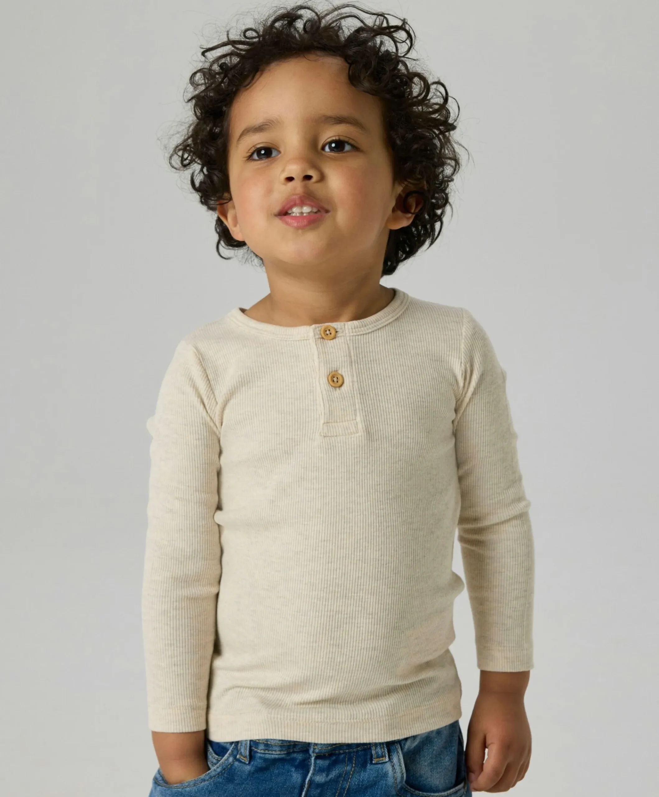 Jongens longsleeve beige