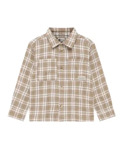 Jongens overhemd lange mouw beige