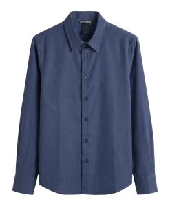 Jongens overhemd lange mouw blauw