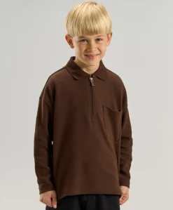 Jongens polo bruin