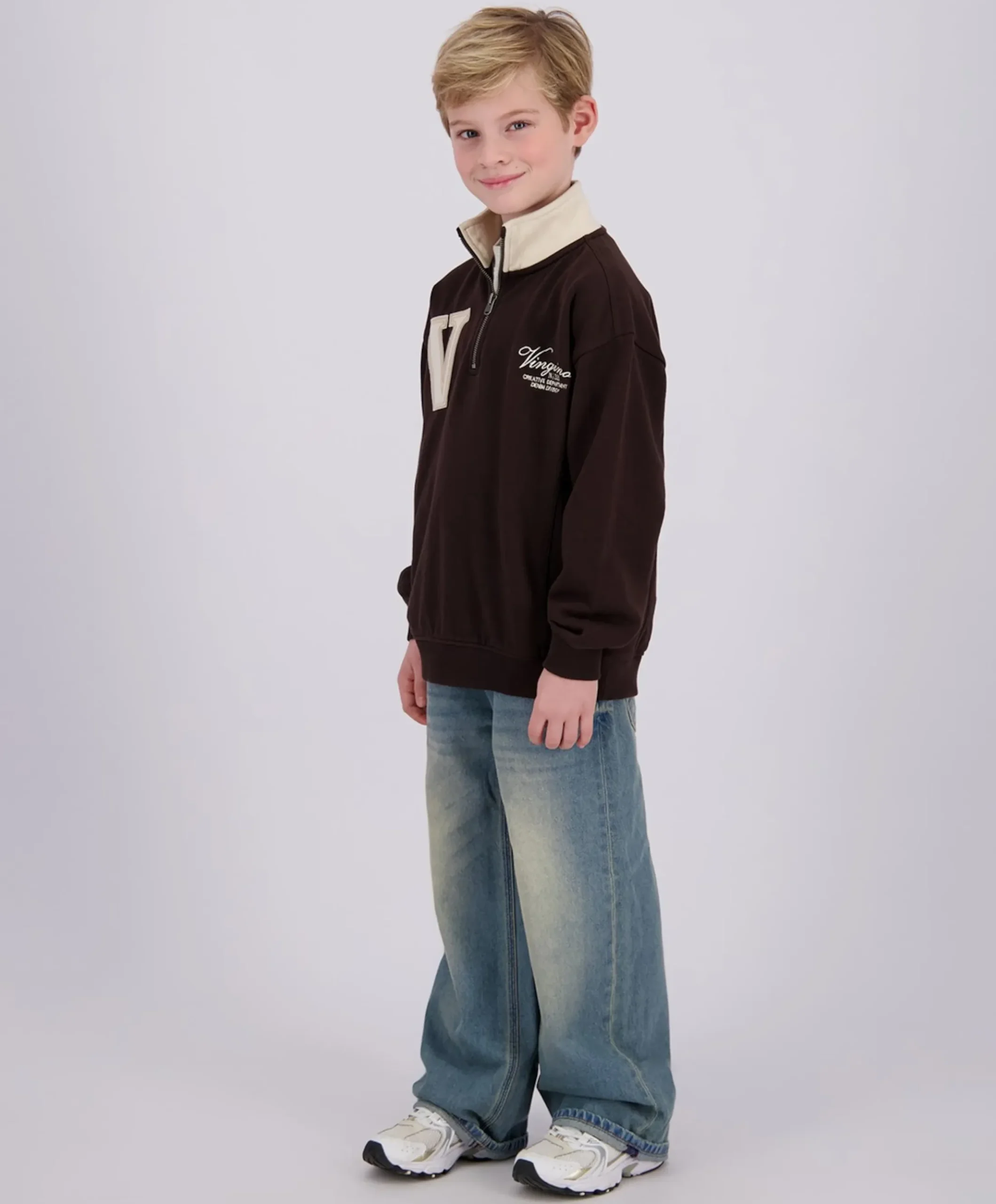 Jongens sweater bruin