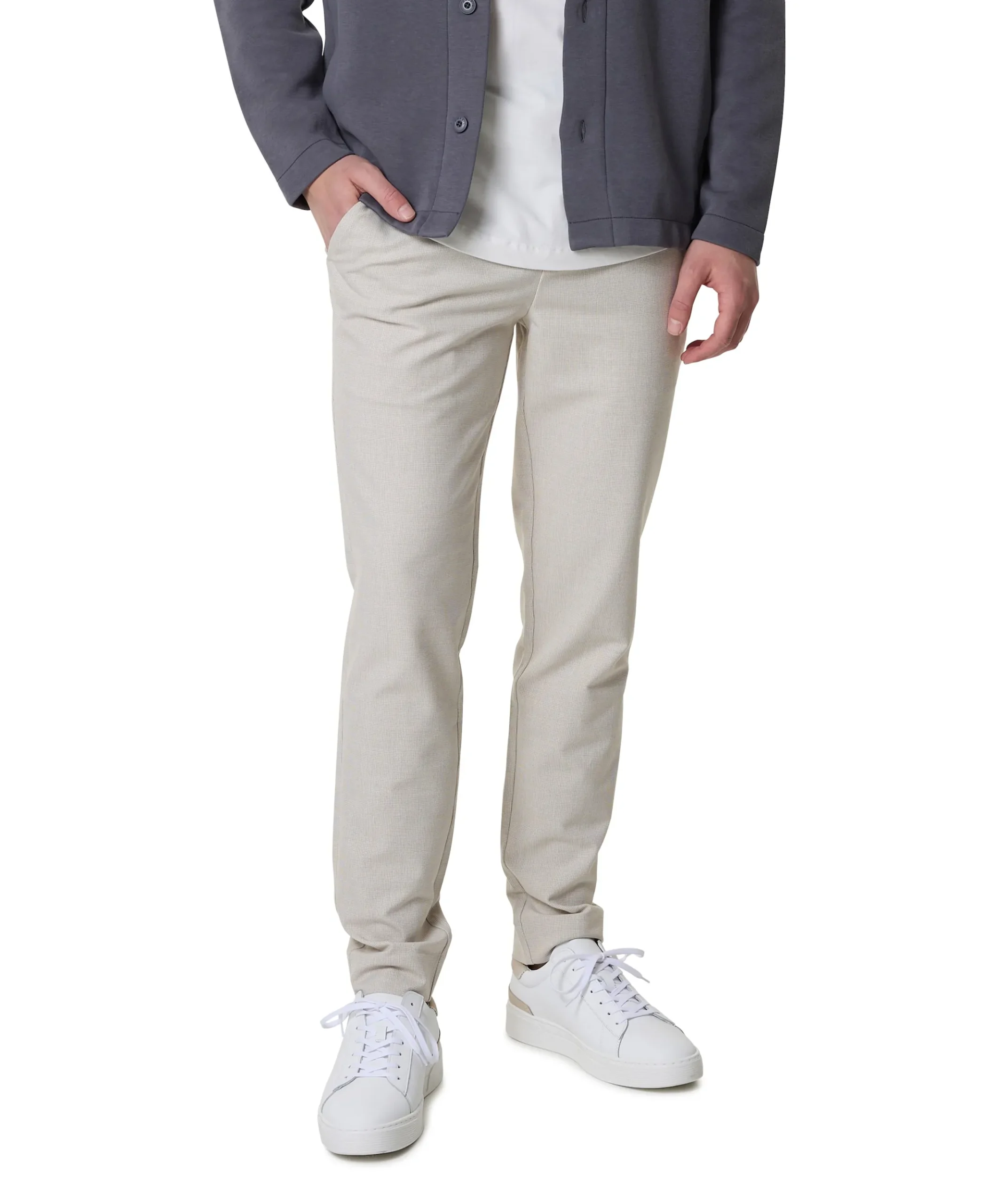 JOSHPL 189 BEIGE MICRO CHECK heren broek beige