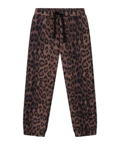 Kids knitted leopard meisjes broek bruin