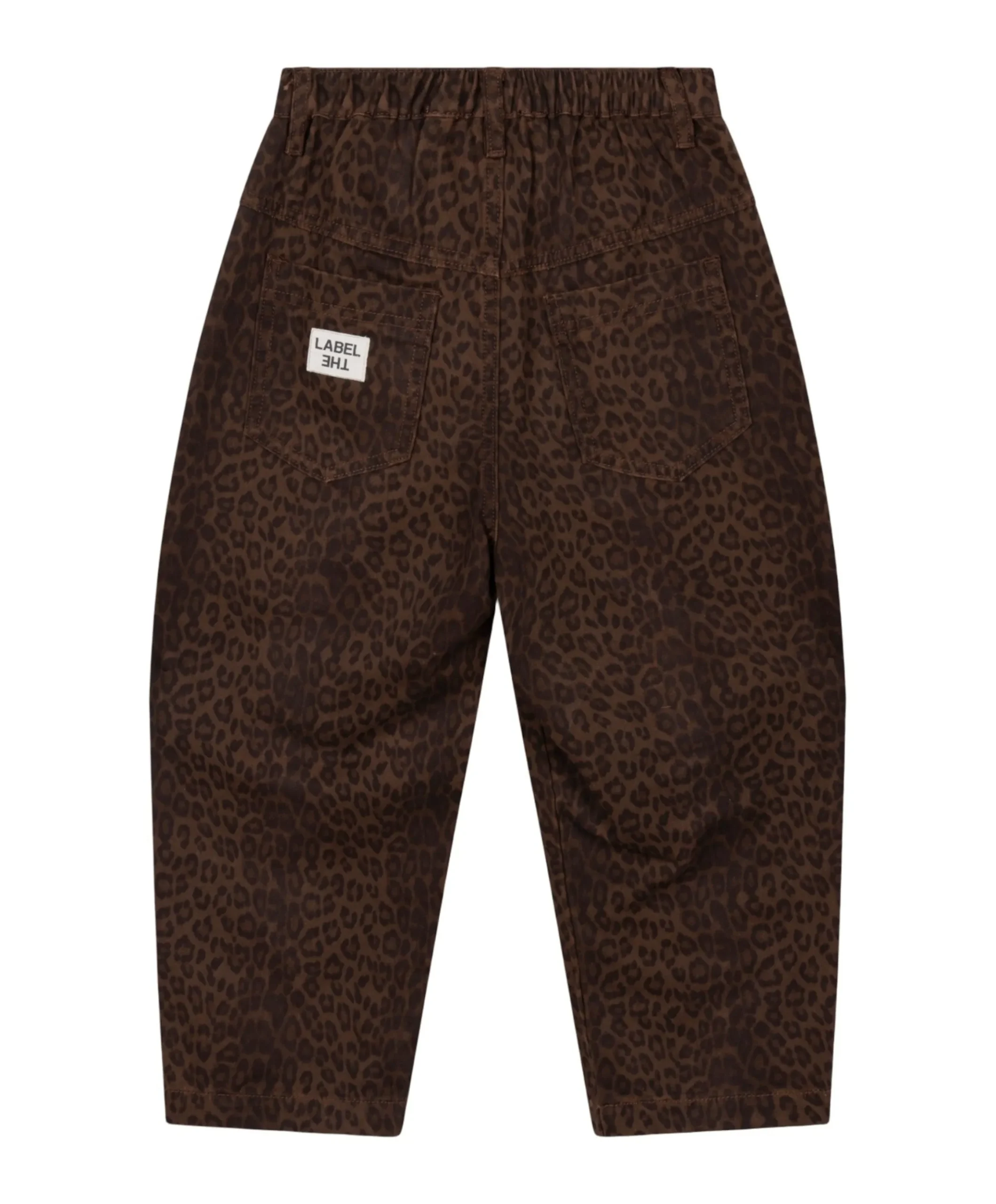 Kids woven leopard cargo pants meisjes broek bruin