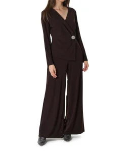 Knit dames jumpsuit bruin