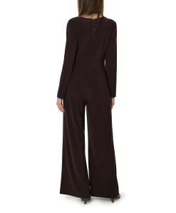 Knit dames jumpsuit bruin