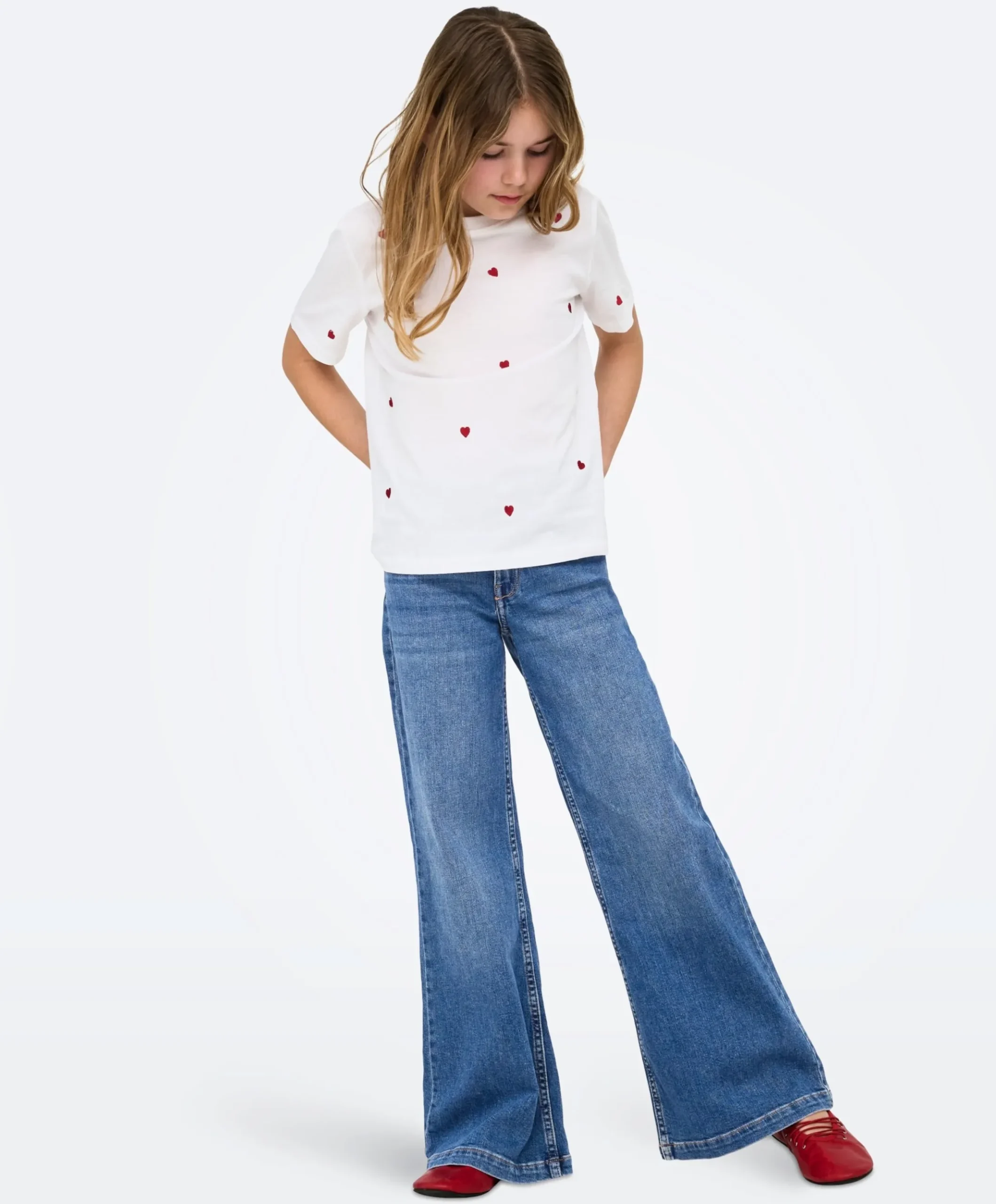 KOGCALIFORNIA MW WIDE FLARED REA NO meisjes jeans blauw