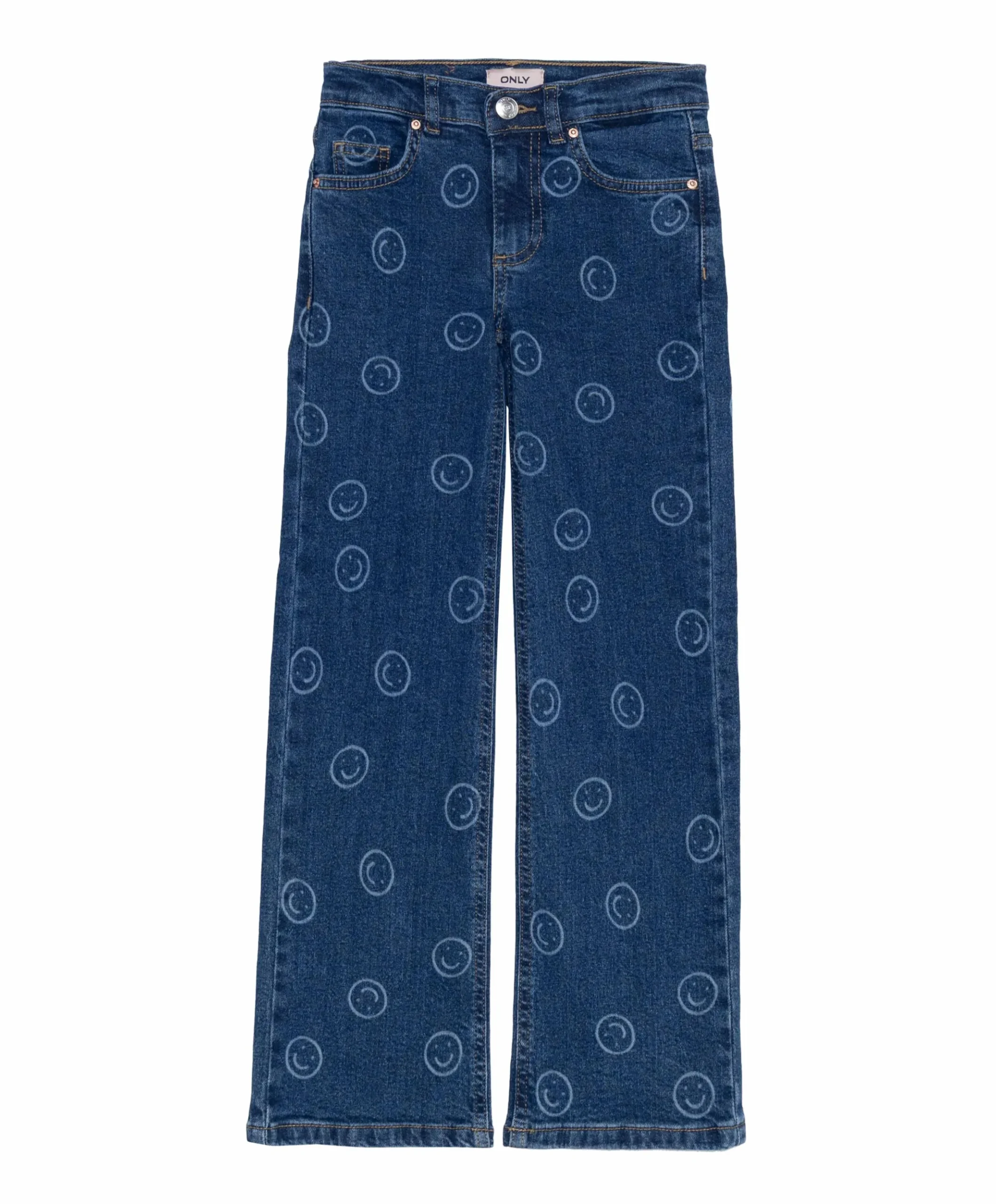 KOGJUICY REG WIDE SMILEY DNM CRO557 meisjes jeans blauw