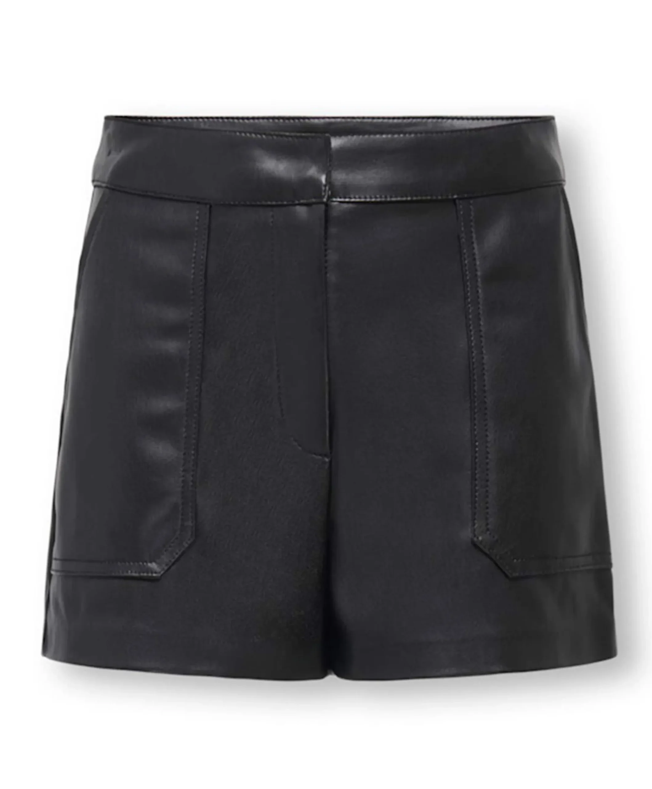 KOGTRICIA FAUX LEATHER OTW meisjes korte broek zwart