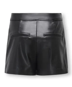 KOGTRICIA FAUX LEATHER OTW meisjes korte broek zwart