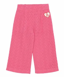 Lace patch meisjes broek roze