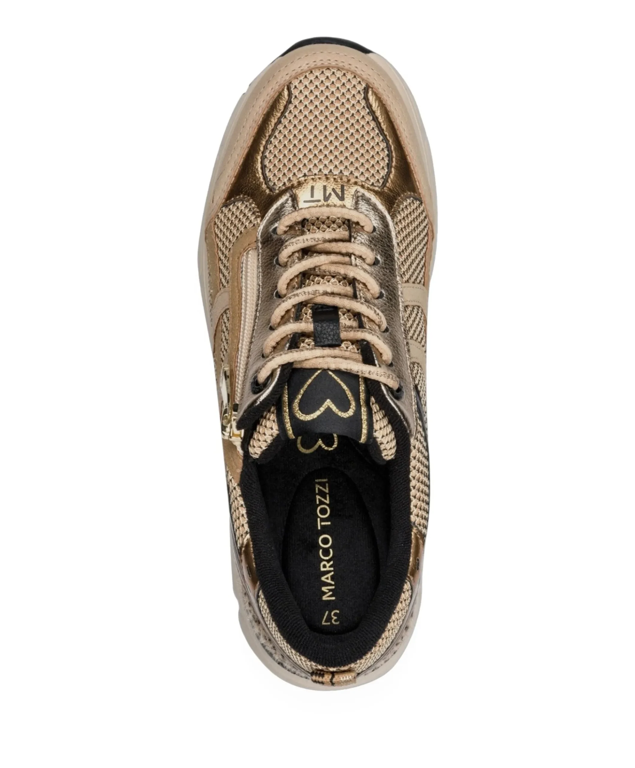 Lace-up dames sneakers beige