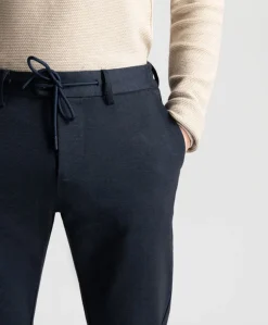 Lancaster Tapered Jogger Pattern sw heren broek blauw