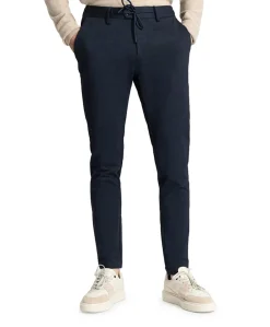 Lancaster Tapered Jogger Pattern sw heren broek blauw