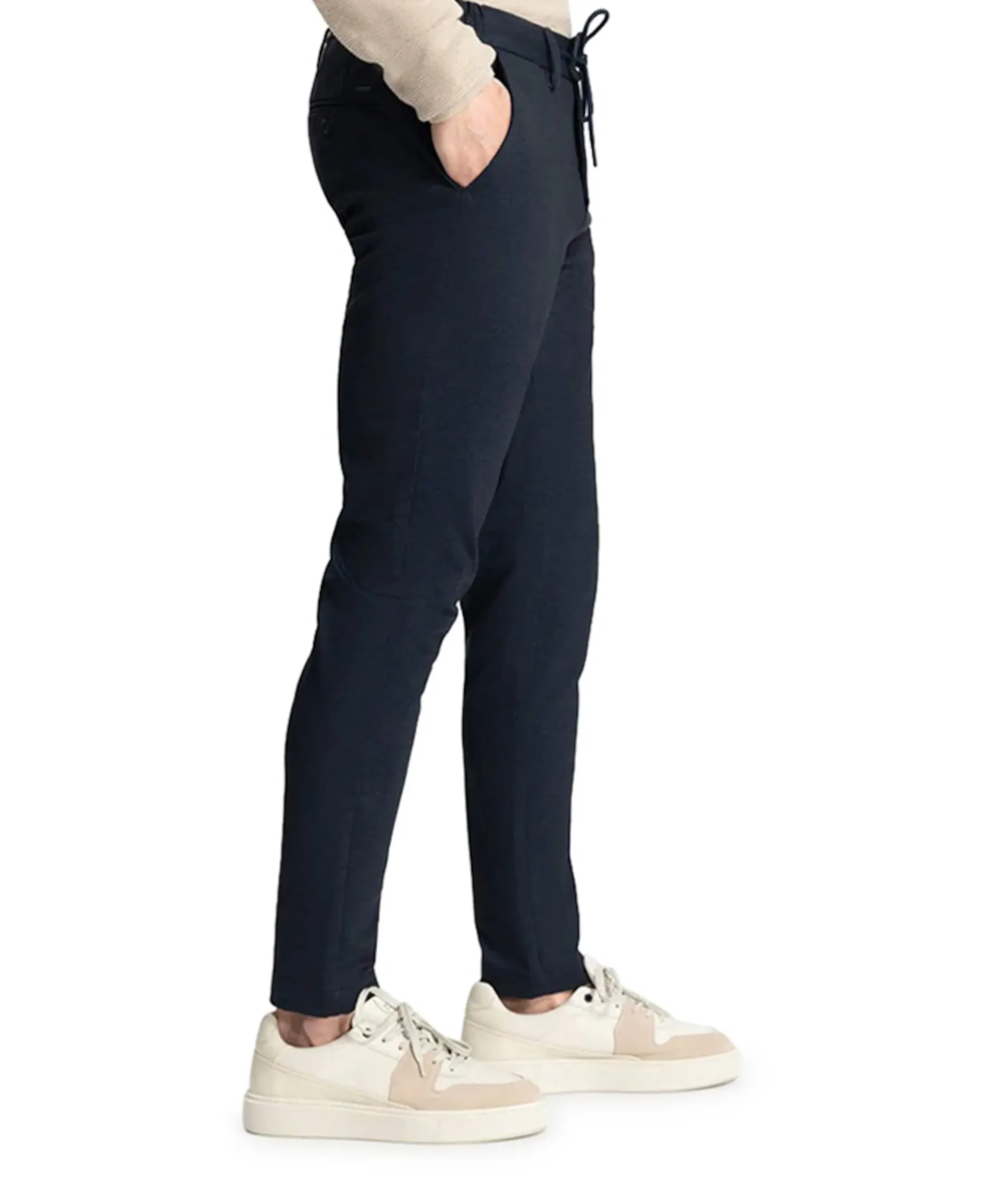Lancaster Tapered Jogger Pattern sw heren broek blauw