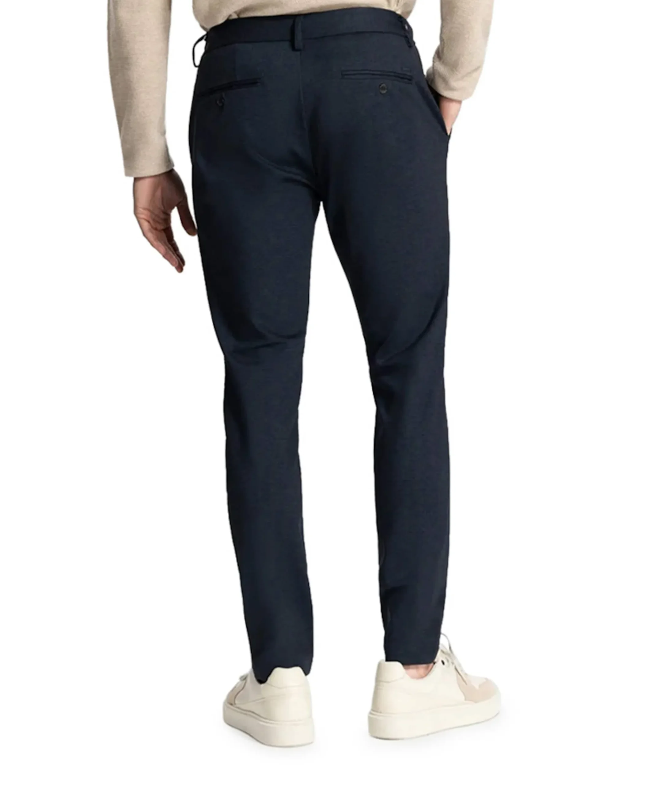 Lancaster Tapered Jogger Pattern sw heren broek blauw