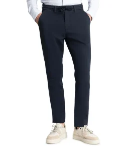 Lancaster Twill Knit Tapered Jogger heren broek blauw