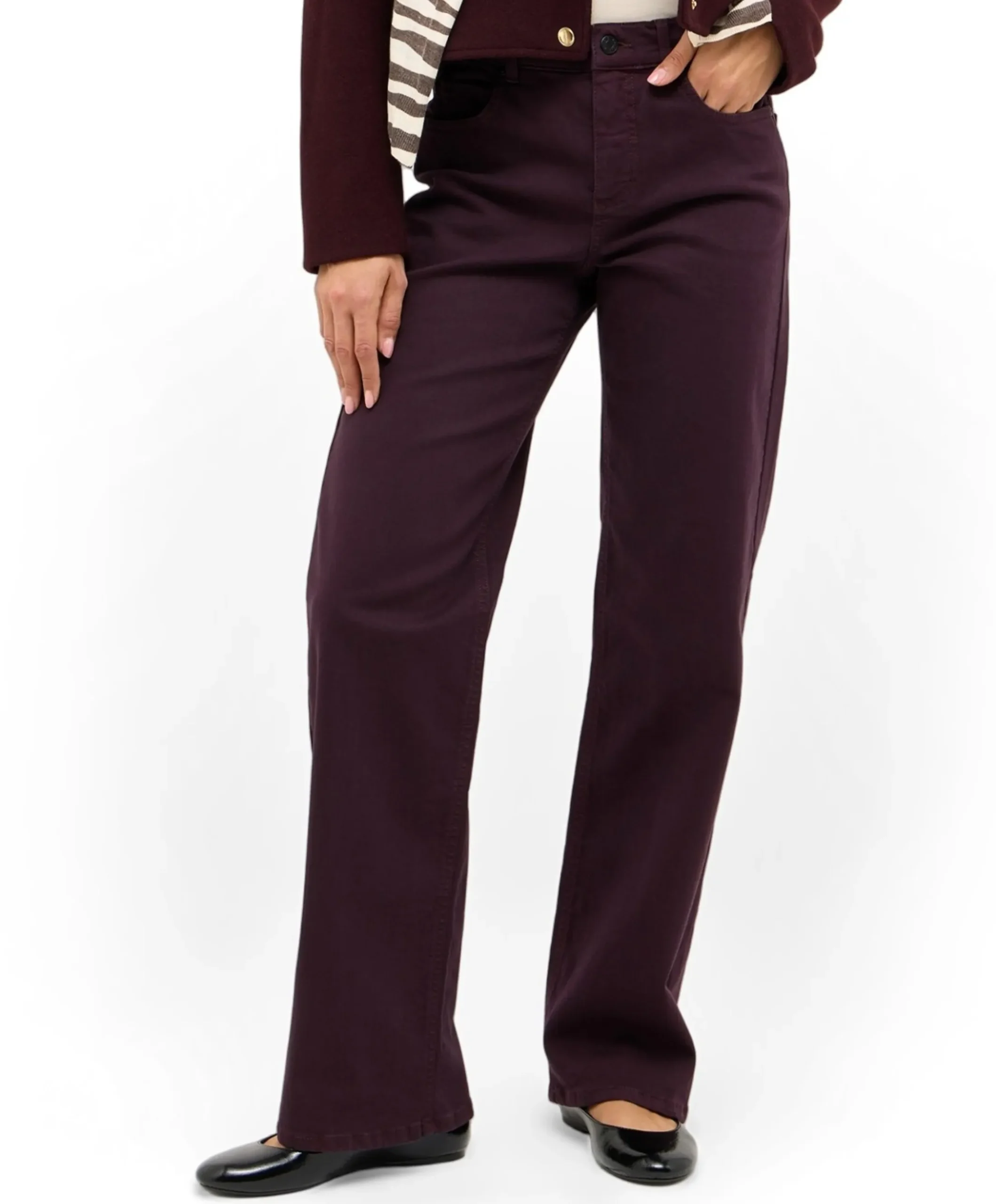 Lara dames jeans bordeaux