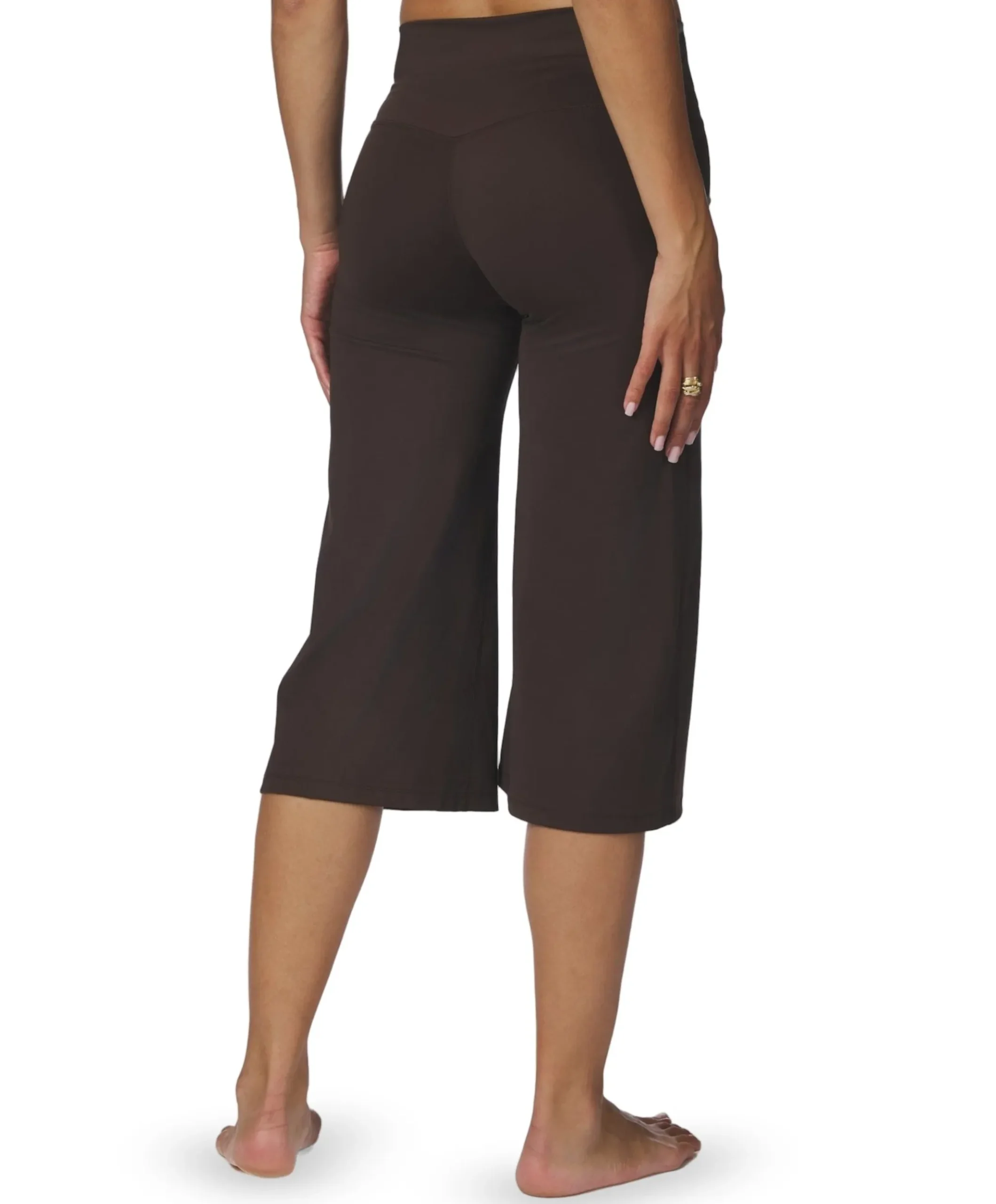 Lauri Wide dames capri broek bruin