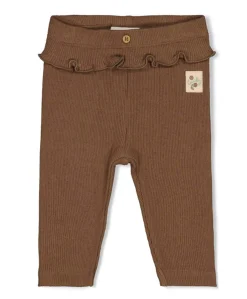Legging pointelle rib meisjes broek bruin