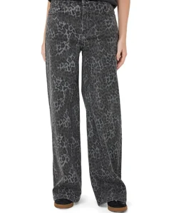 Leopard dames jeans grijs