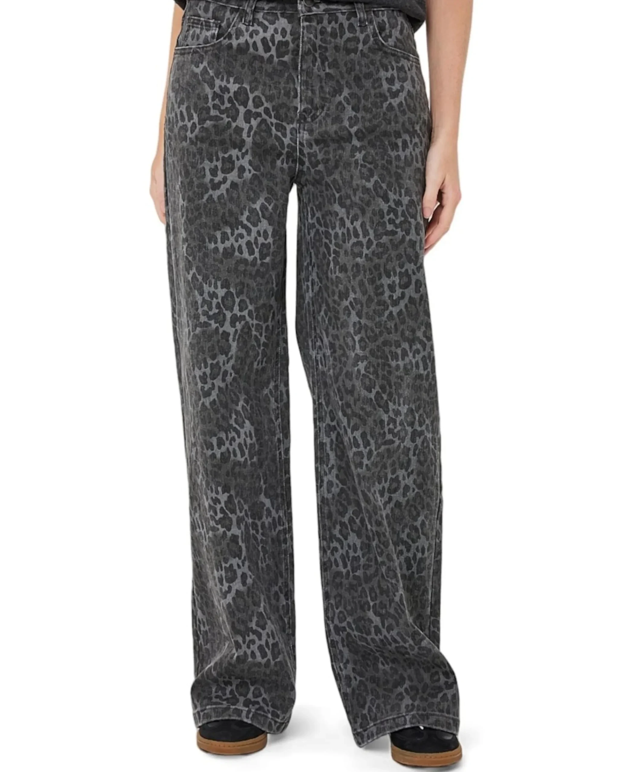 Leopard dames jeans grijs