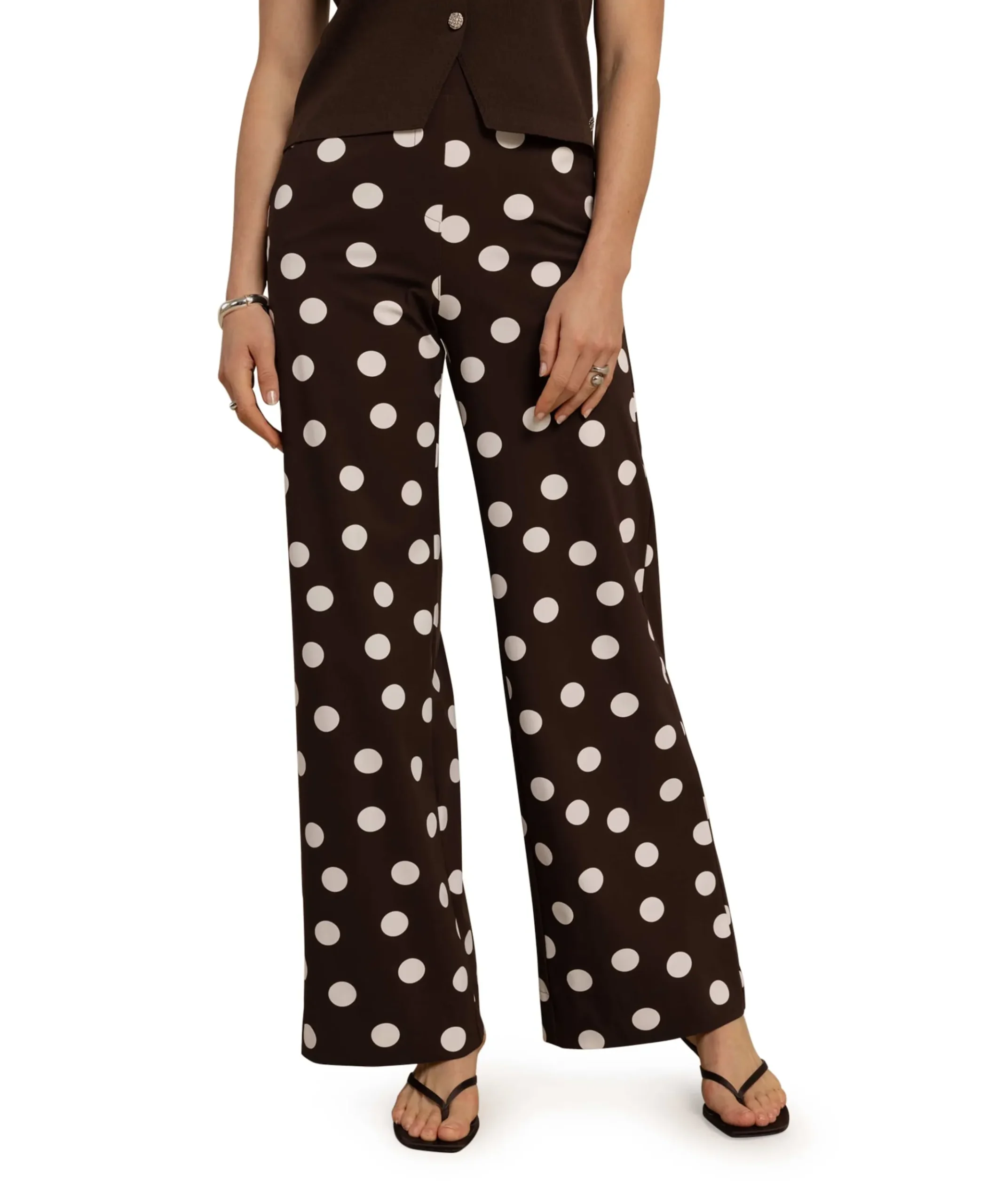 Lexie dot dames broek bruin