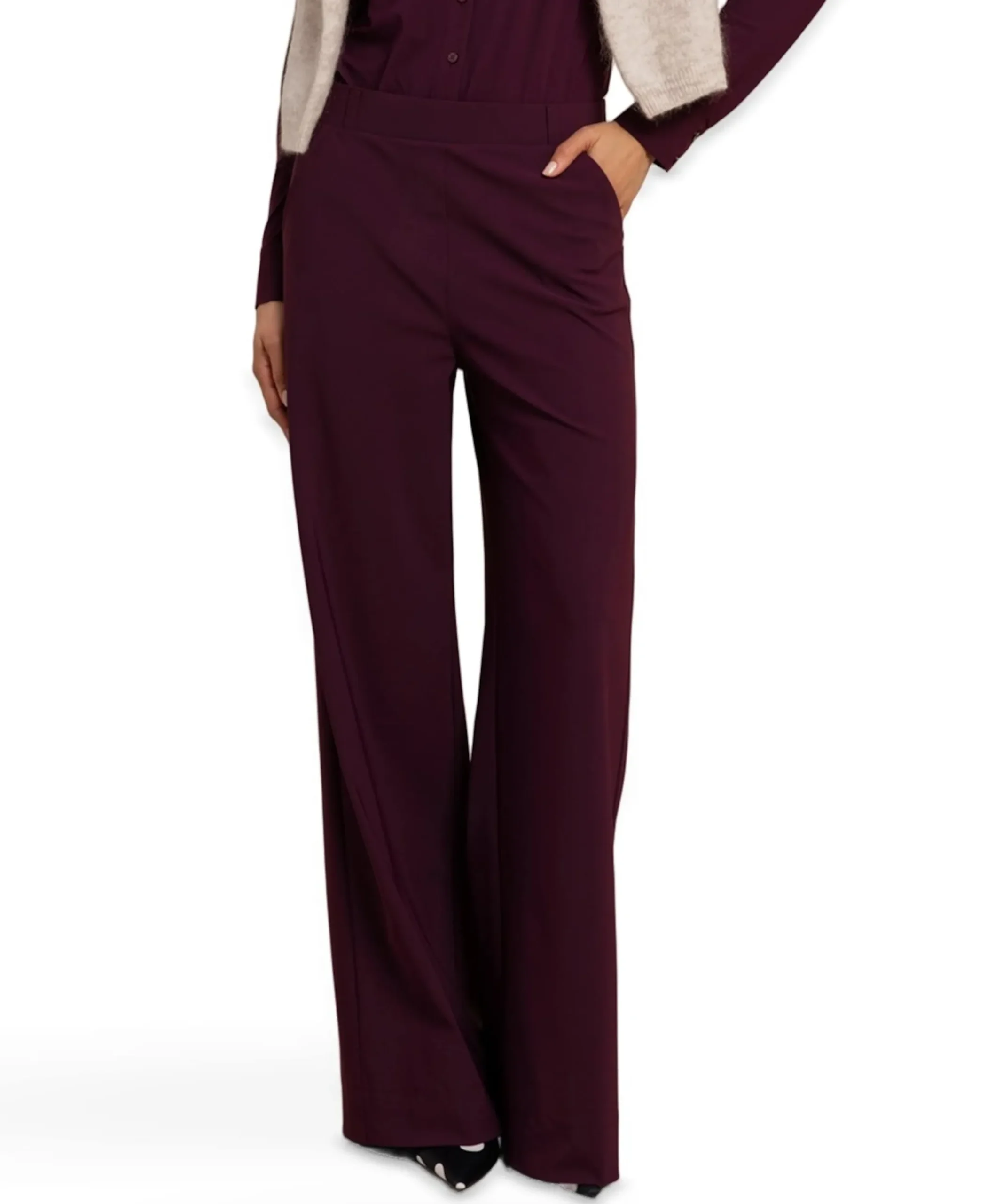 Lexie LONG bonded trousers dames broek bordeaux