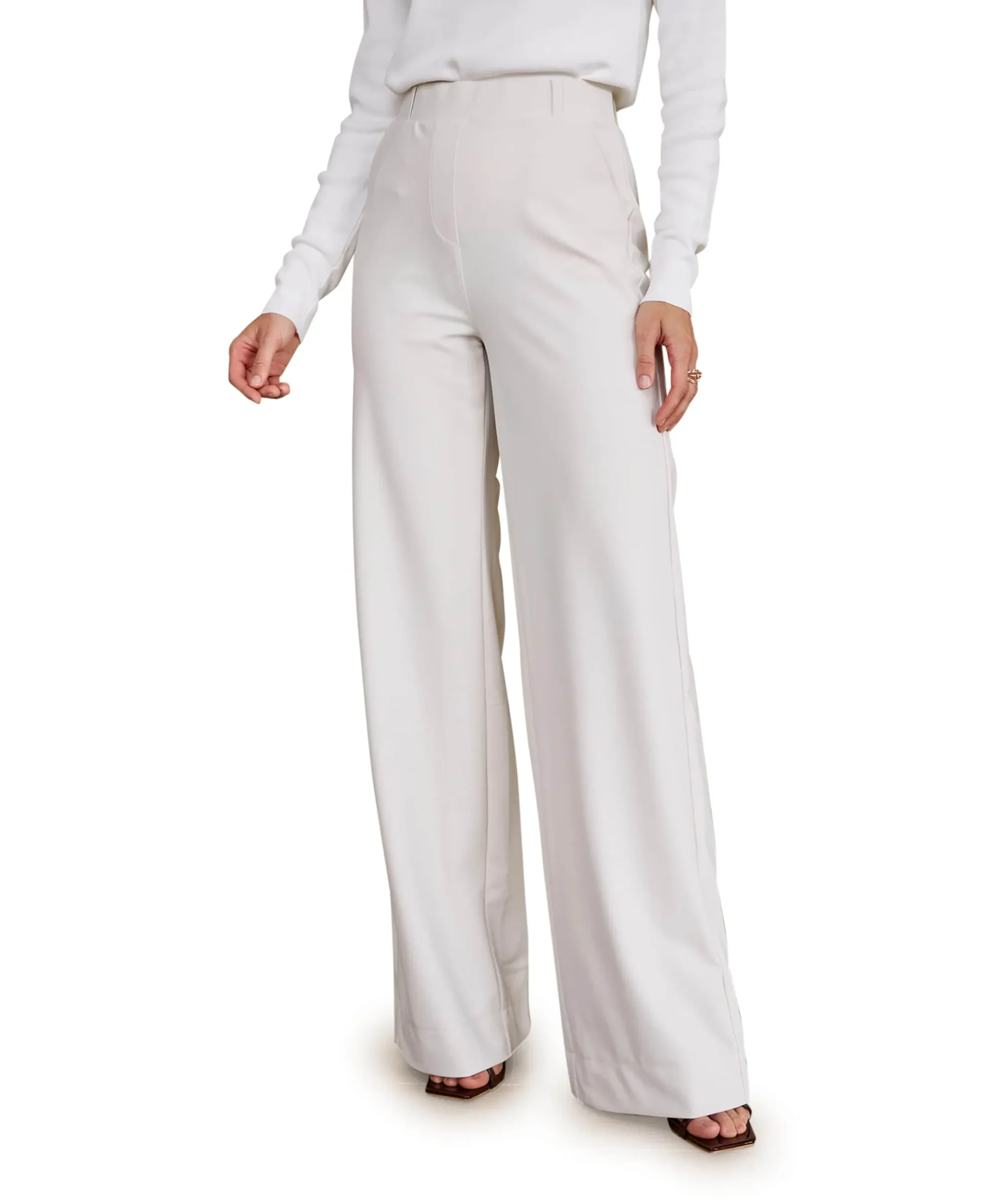Lexie LONG bonded trousers dames broek ecru