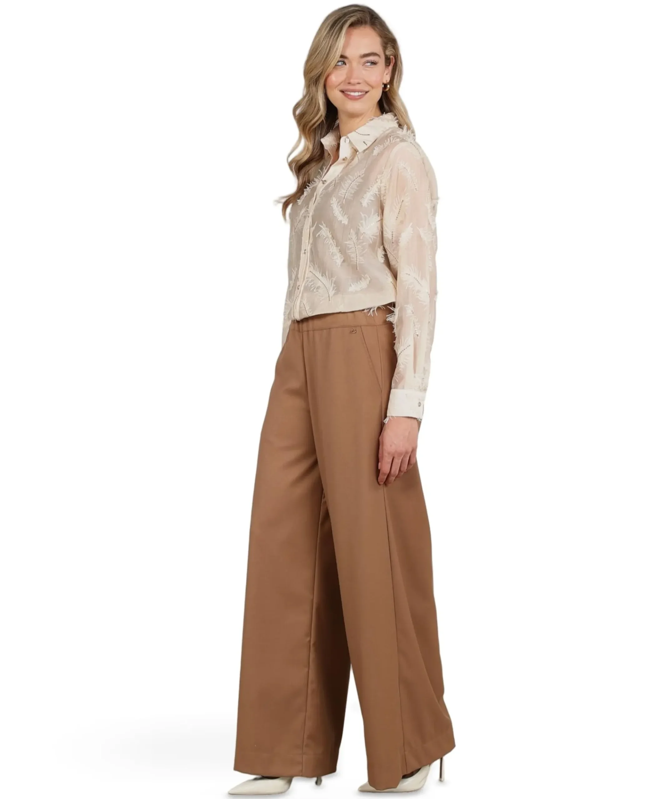 Lieve dames broek beige