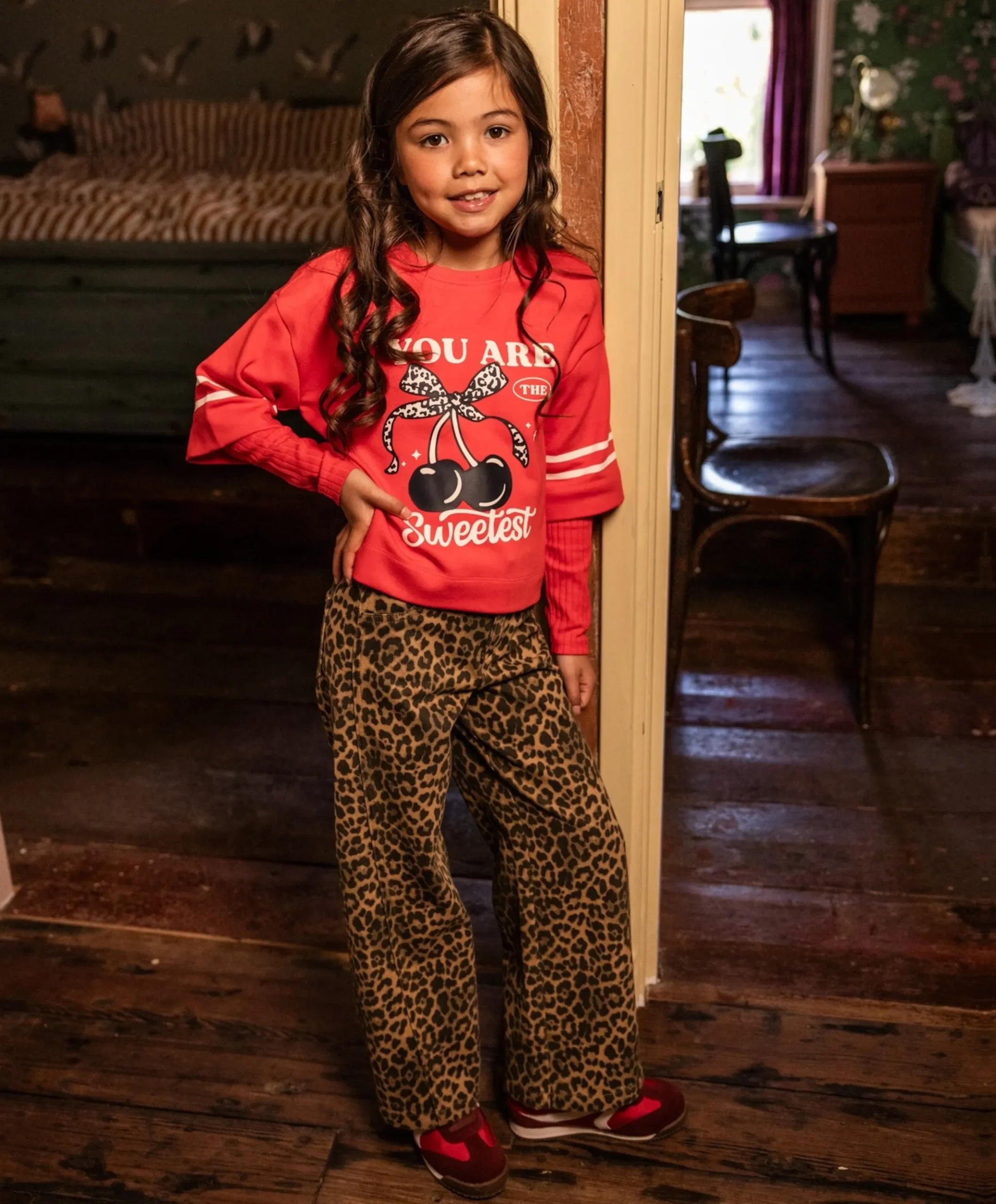 Little leopard meisjes jeans bruin