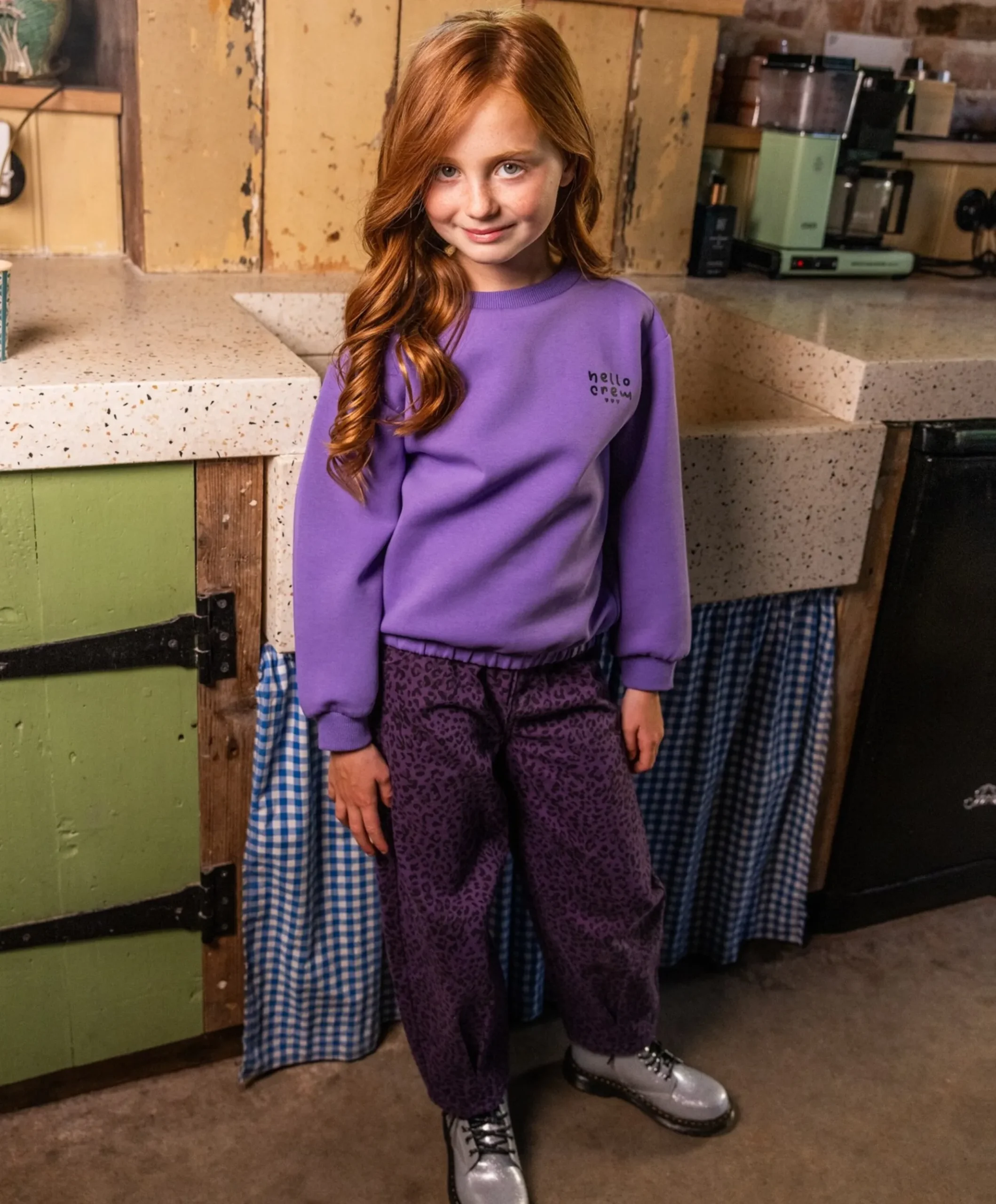 Little leopard meisjes jeans paars