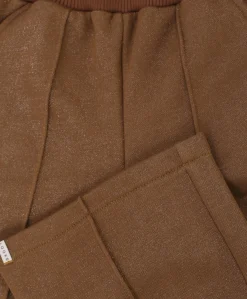 Little lurex sweatpants meisjes broek bruin