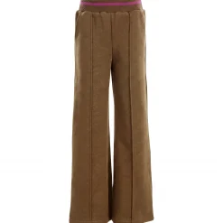 Little lurex sweatpants meisjes broek bruin