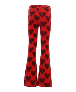 Little velvet flare meisjes broek rood