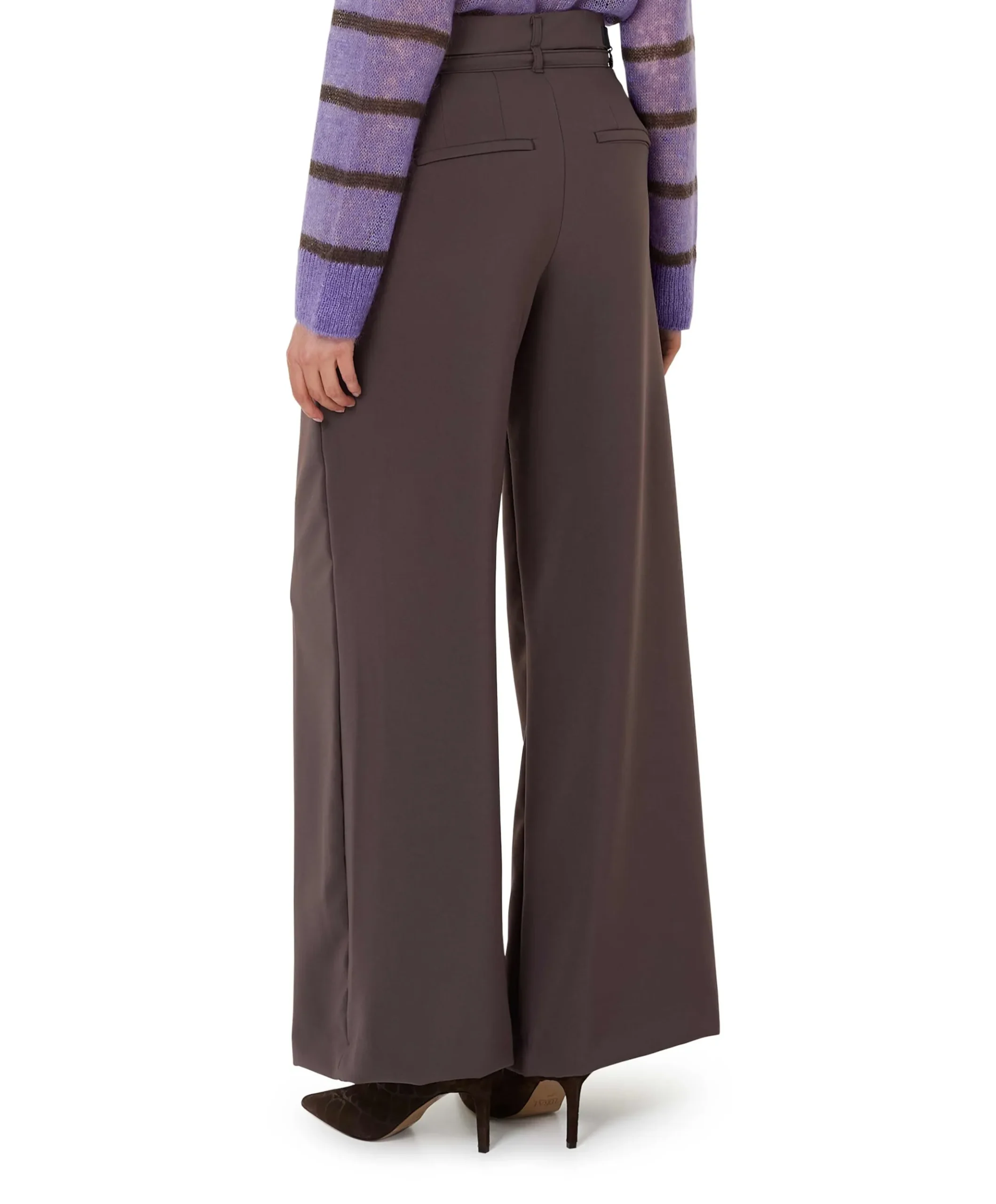 LIVA CHIC BELT dames pantalon bruin