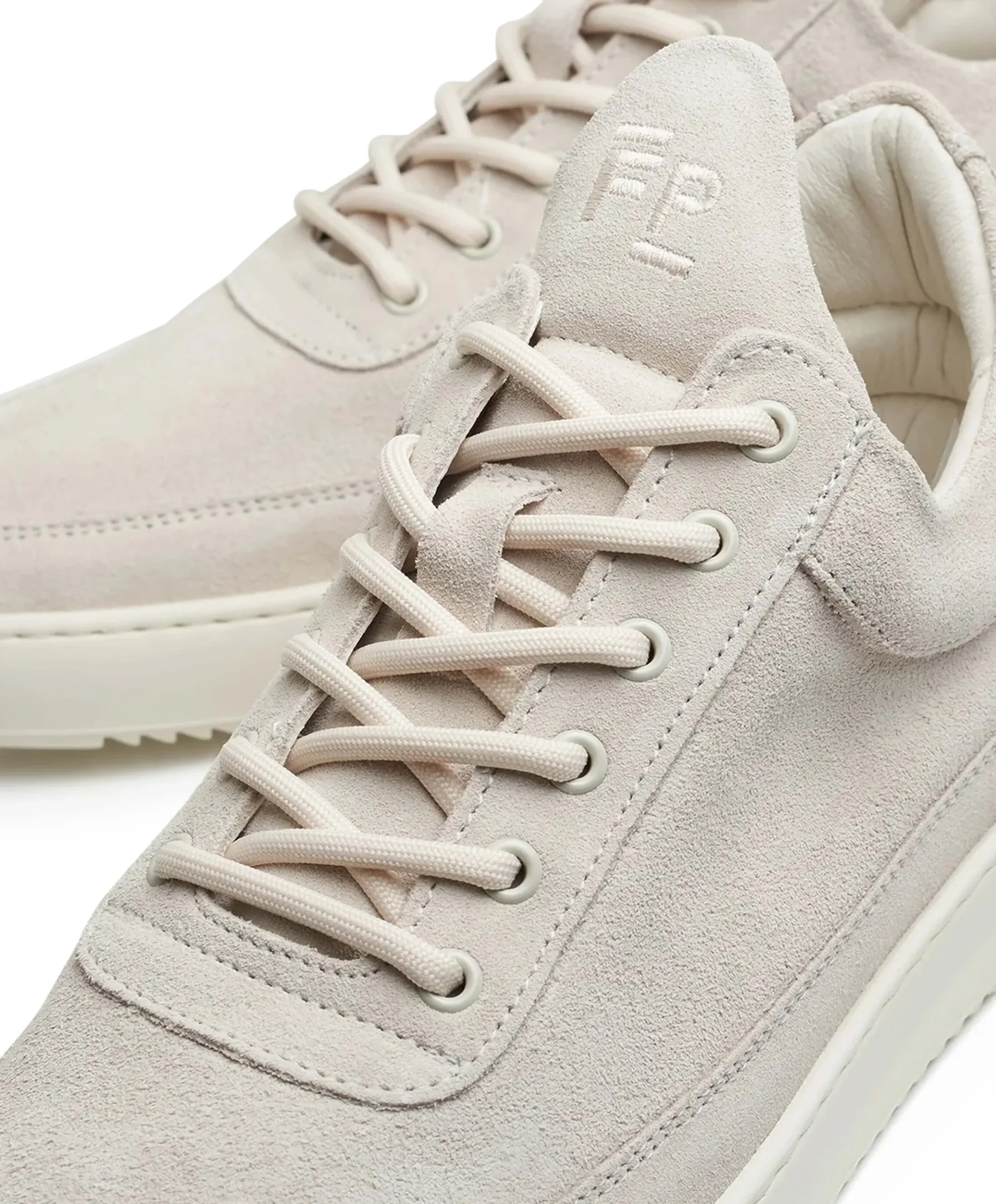 Low Top Suede Organic heren sneakers ecru