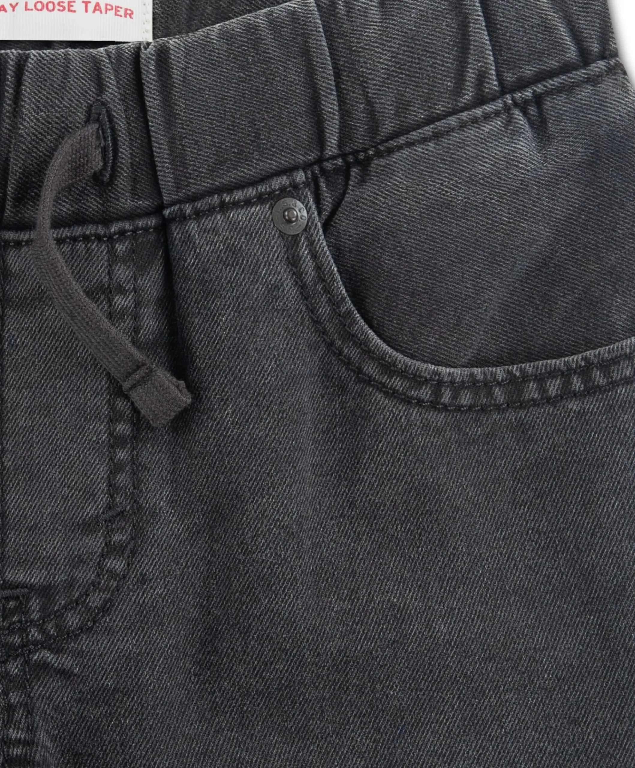 LVB Pull on stay loose taper jongens jeans zwart