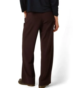 Lynn Woven Crepe dames broek bruin