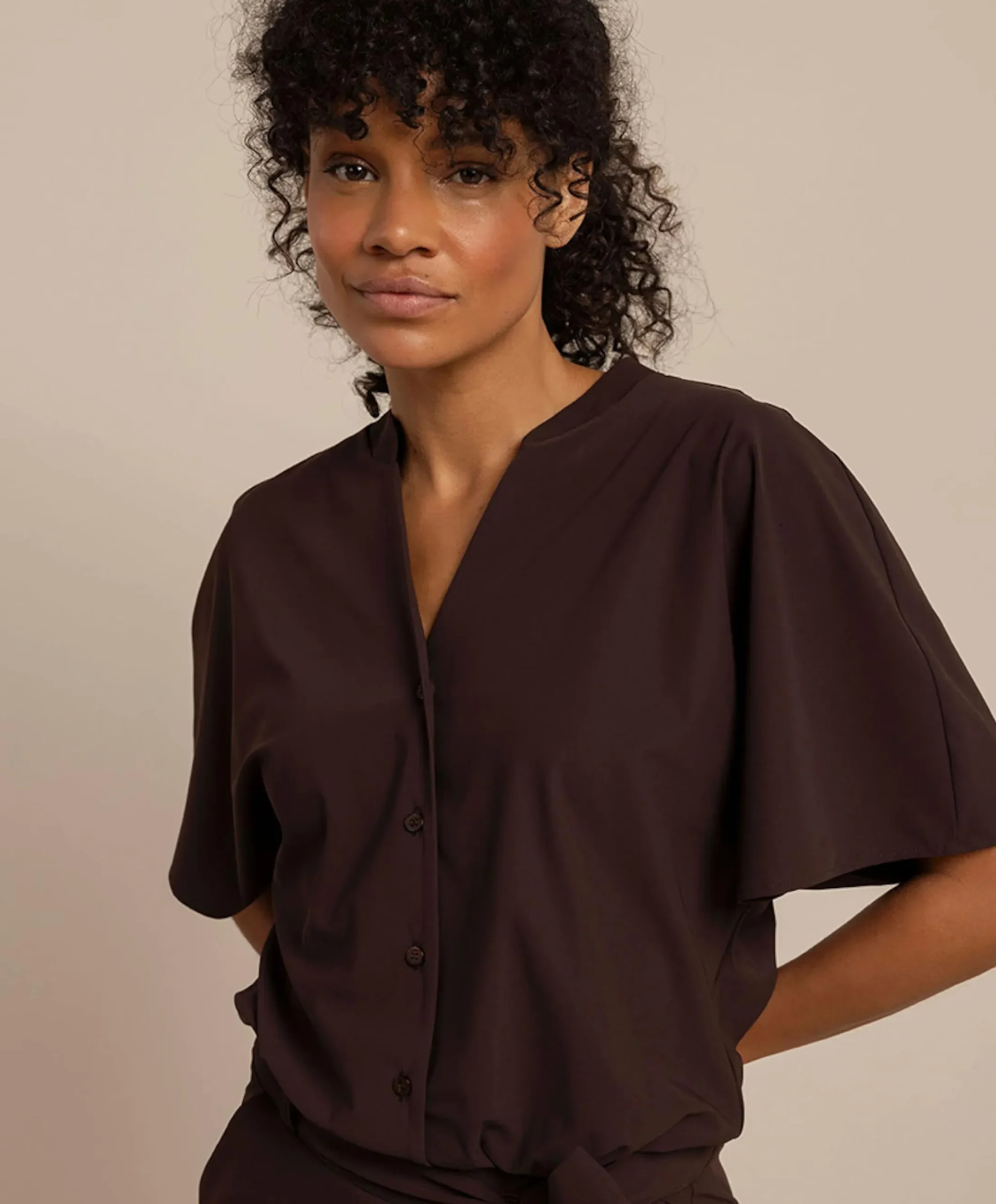 Maggie dames jumpsuit bruin