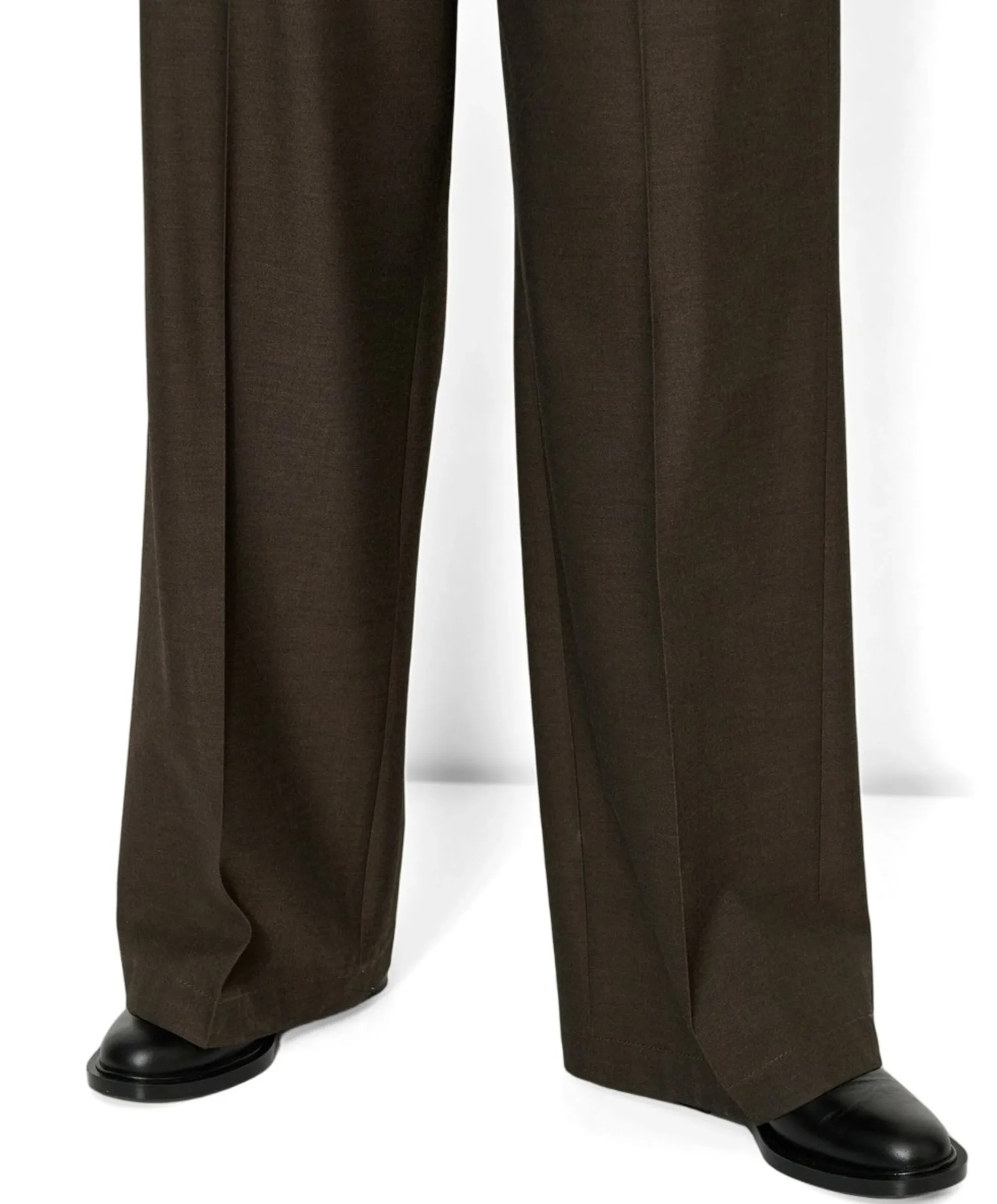 Mara Wide Leg Pleat dames broek bruin