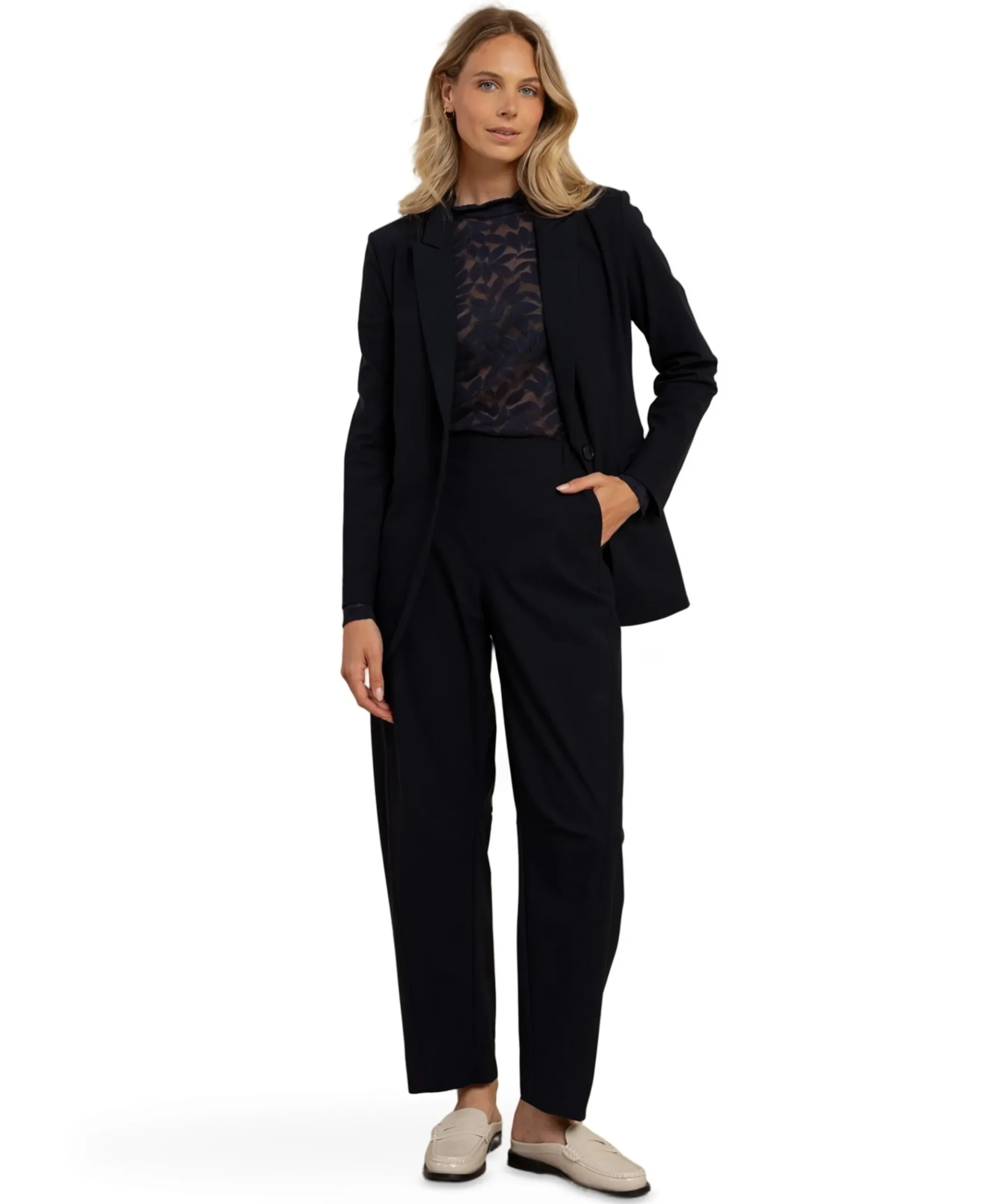 Marlise barrel trousers dames broek blauw