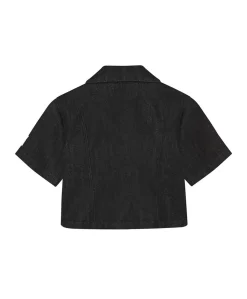 Meisjes blouse korte mouw zwart