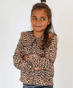 Meisjes blouse lange mouw beige