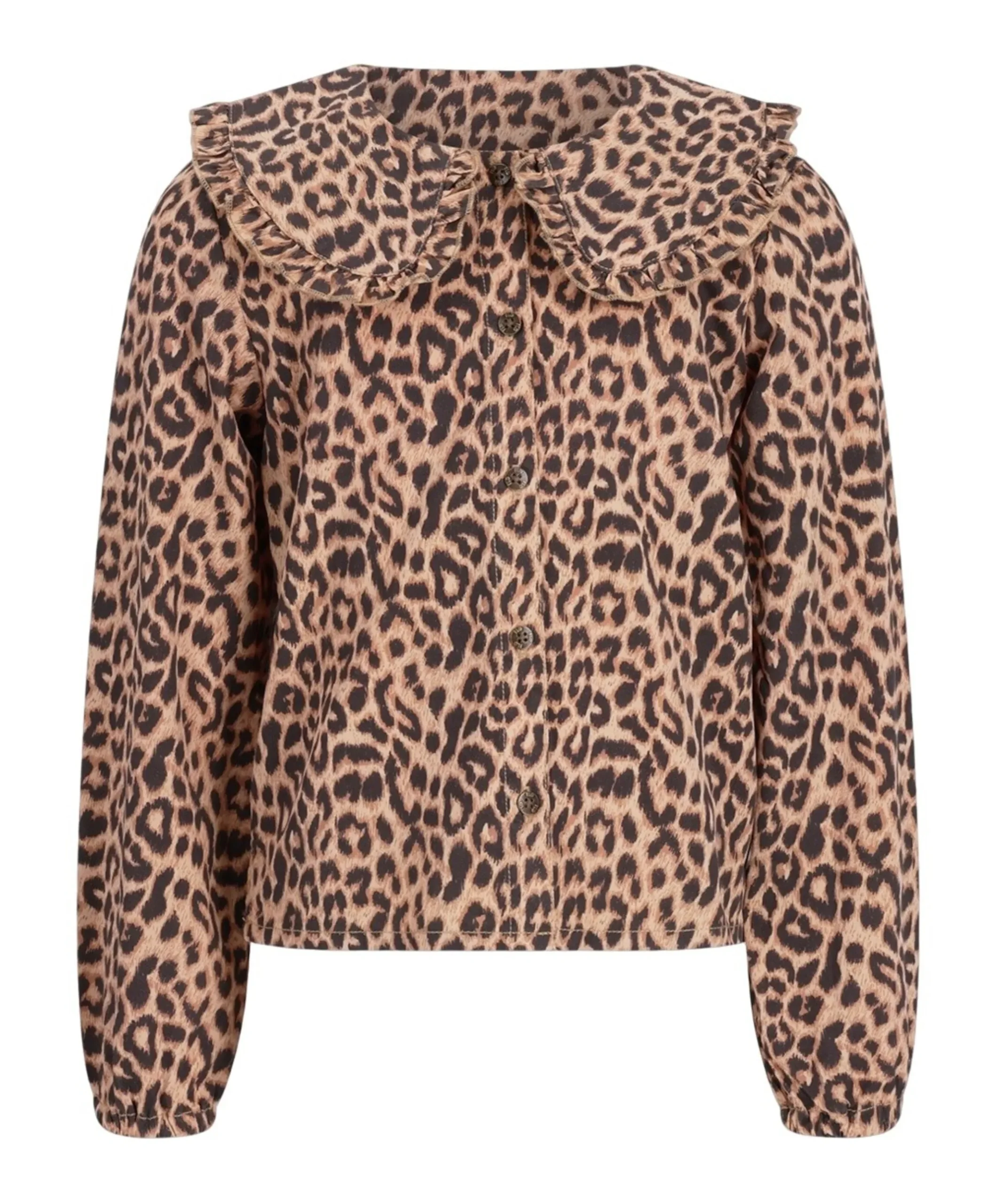 Meisjes blouse lange mouw beige
