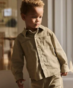 Meisjes blouse lange mouw beige